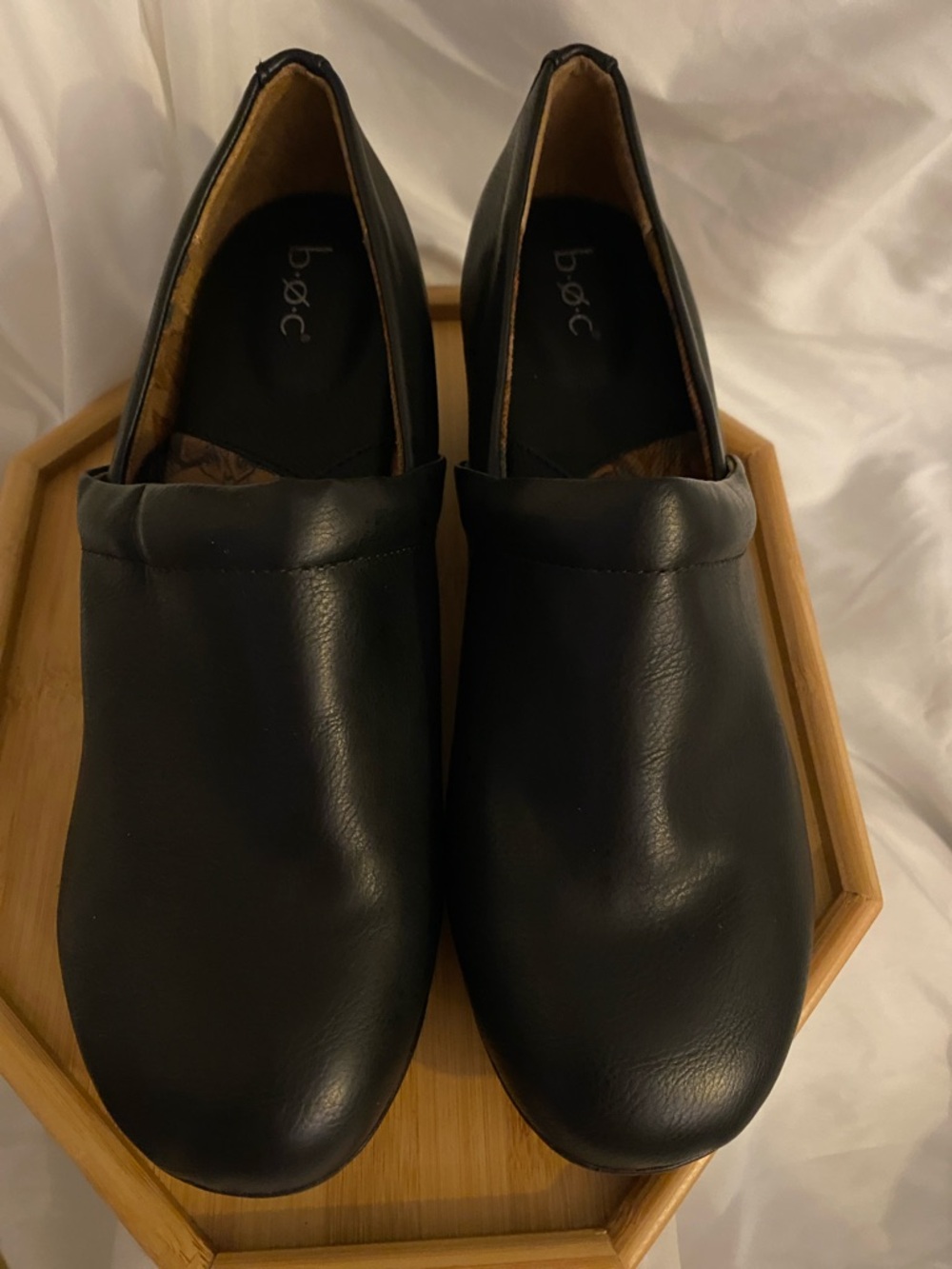 b.o.c. Men’s Black Leather-Look Slip-On Loafers